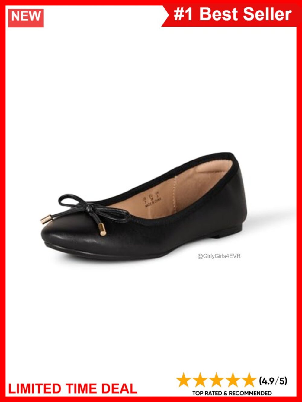 Women's Round Toe Ballet Flats Faux Leather Slip-On Comfort Shoes
